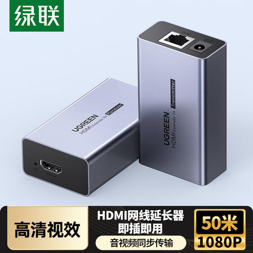 绿联hdmi网线延长器50/150/200米4k高清rj45网口音视频转换监控信号局域网放大增强usb接头kvm收发网络传输器