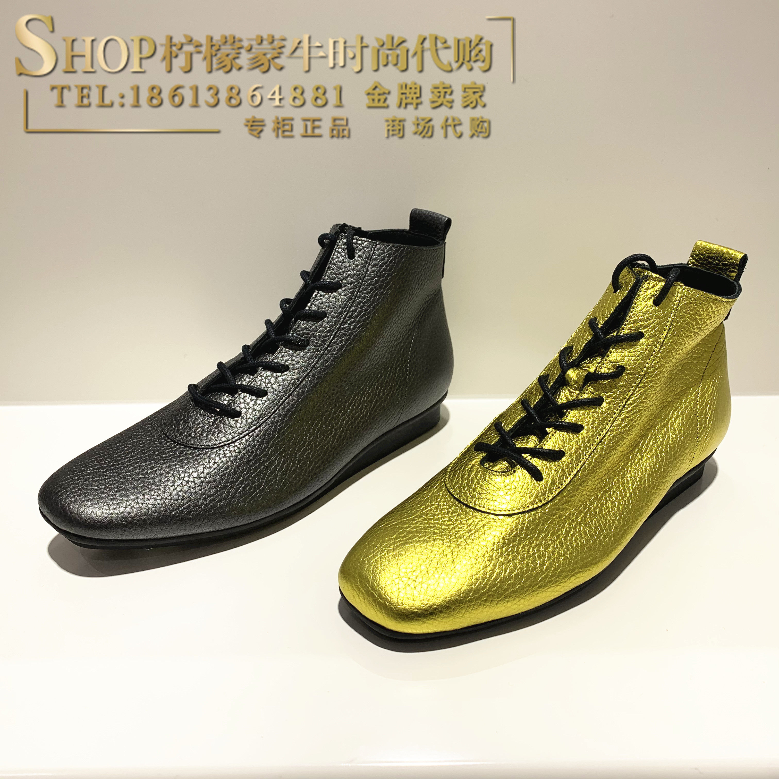 特价chette雅氏 2021年春夏光面牛皮时尚休闲女鞋高帮鞋裸靴4nn1