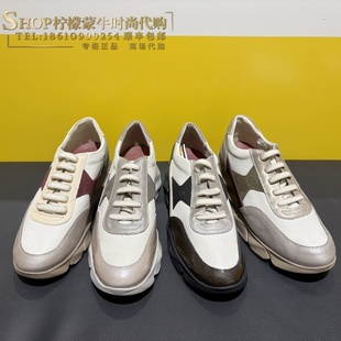 24Hrs/24小时正品女鞋2025时尚拼接舒适休闲鞋厚底牛皮单鞋25886