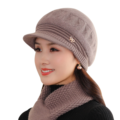 冬季妈妈帽子女中老年针织毛线帽