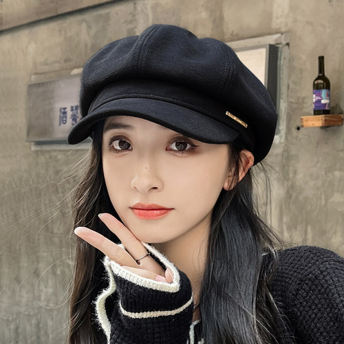 贝雷帽女鸭舌八角帽文艺画家帽女