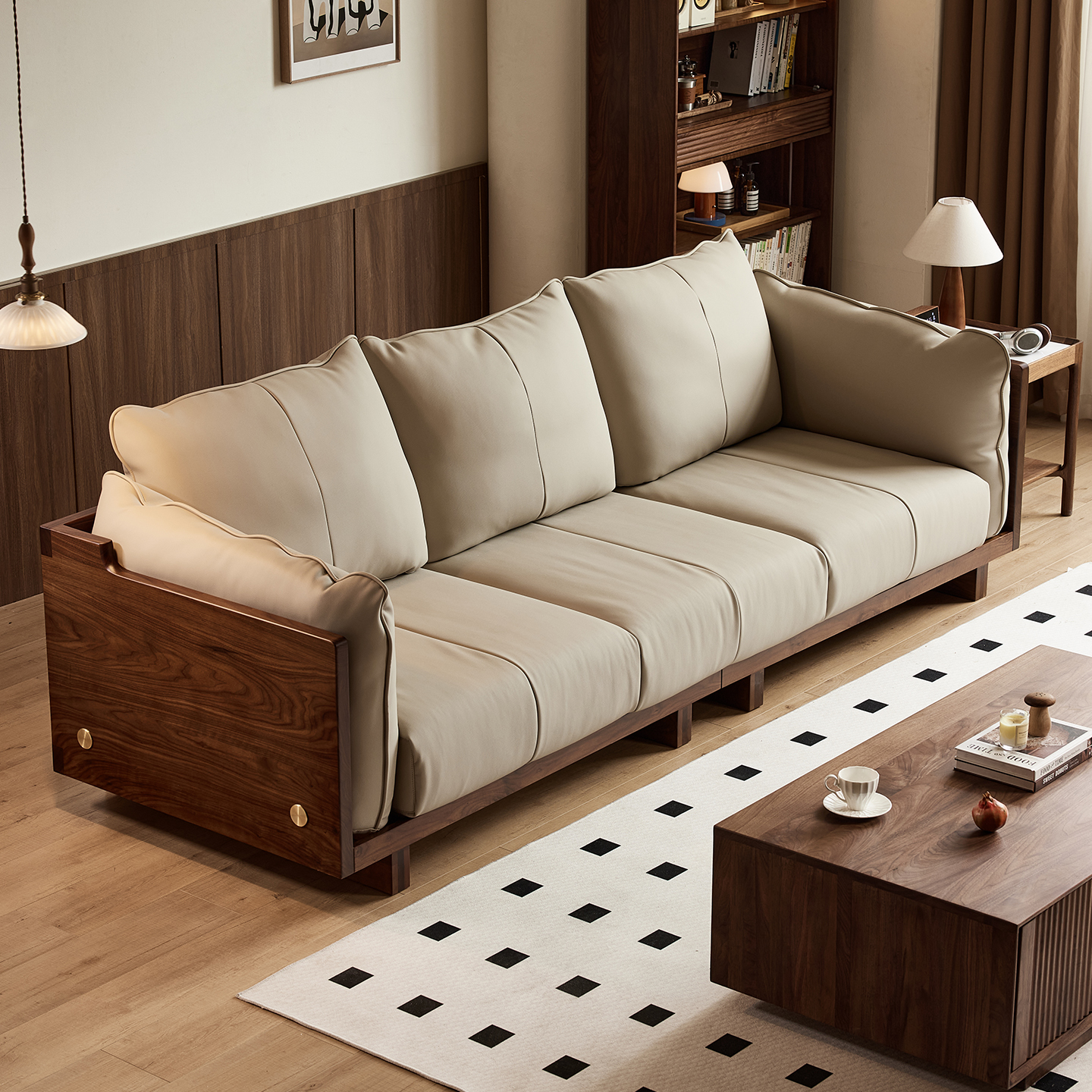 家用直排别墅客厅新款四人位沙发