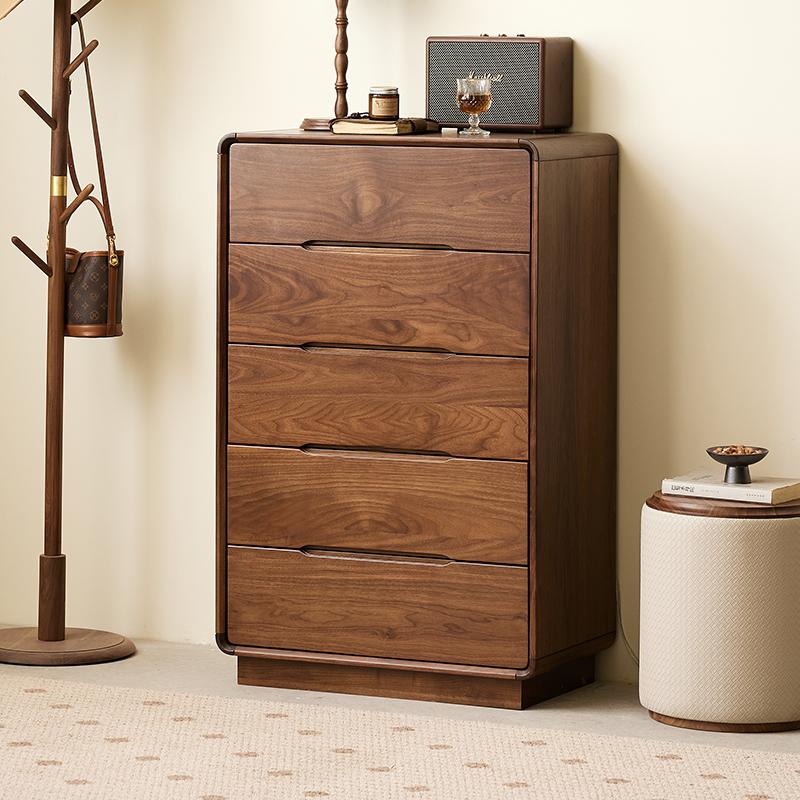 YAMOO北美黑胡桃木五斗柜