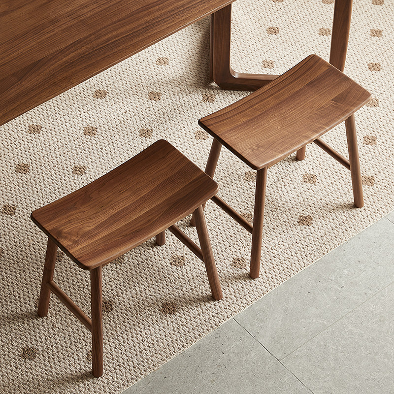 yamoo北美黑胡桃木小凳子北欧简约全实木茶凳家用化妆换鞋凳矮凳,住宅家具,矮凳,淘宝优惠券,粉丝福利购,淘宝优惠卷