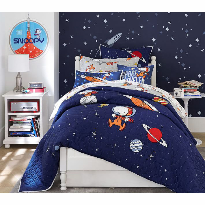 最爱Snoopy「史努比的宇宙旅行」儿童床品贴布绣绗缝被 夜光效果,床上用品,棉花被,淘宝优惠券,粉丝福利购,淘宝优惠卷