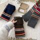 感 美式 复古时尚 彩虹条纹羊毛撞色小腿袜套ins潮保暖民族风堆堆袜