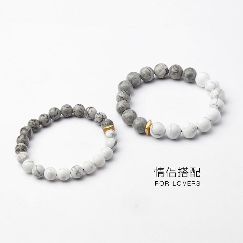 天然珍藏級彩發晶手鏈女 韓版水晶男手串流行情侶飾品招財