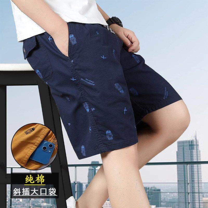 夏季纯棉薄款工装短裤男宽