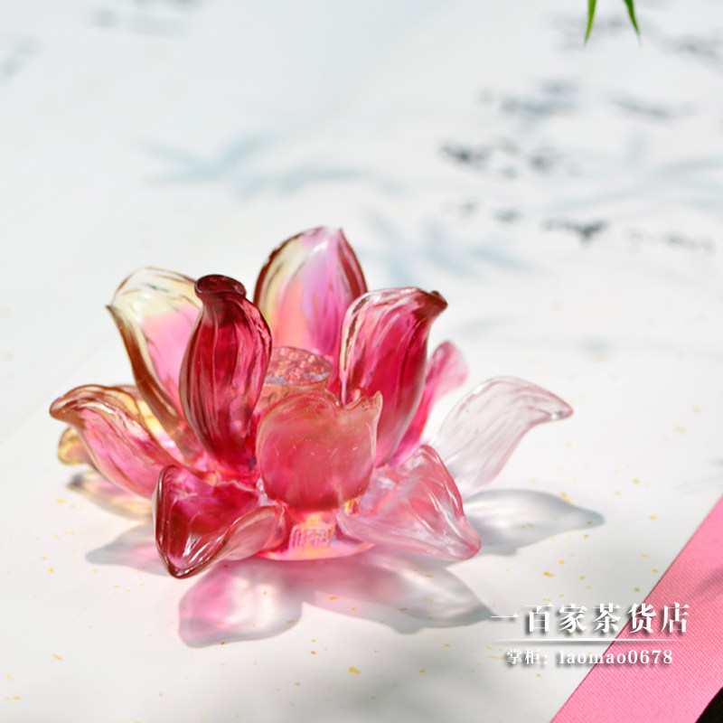 梁明毓古法琉璃 | 心如莲花 线香插 文房茶席空间摆件香道配件