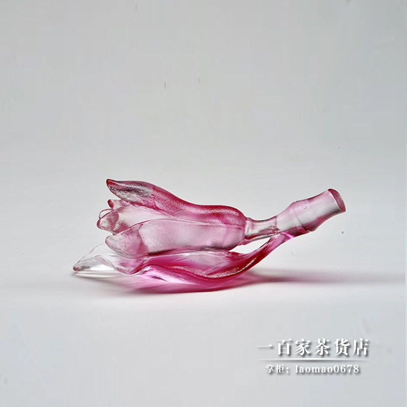 梁明毓茶具琉璃茶枕 白兰花 古法脱蜡茶席茶匙茶饰 文房毛笔托架