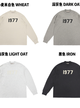 FEAR OF GOD ESSENTIALS复线22款1977植绒字母长袖T恤情侣款