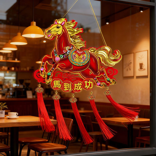 新年装饰挂件2026新款喜庆贺年挂饰马年生肖门挂春节过年福字门贴