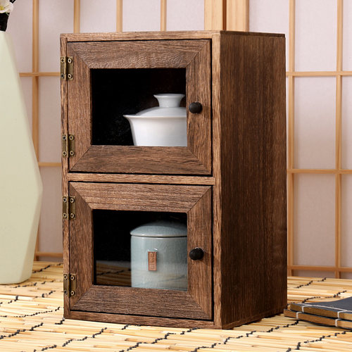 桌面整理收纳盒盲盒柜茶具配件