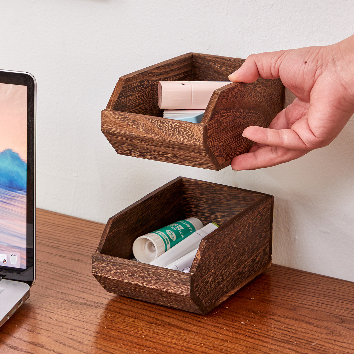 实木桌面收纳盒通用置物盒