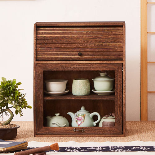 憨娃收纳柜茶杯收纳柜防尘