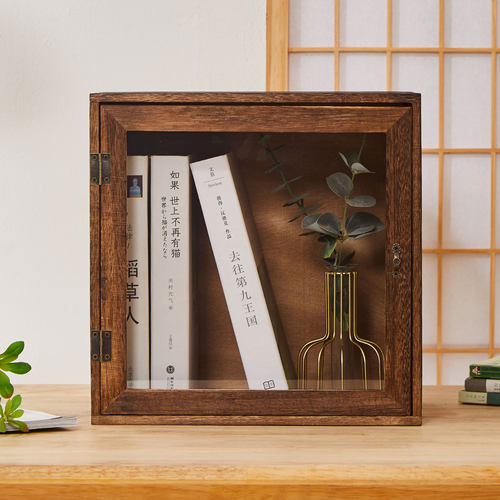 憨娃中式复古防尘收纳柜开门