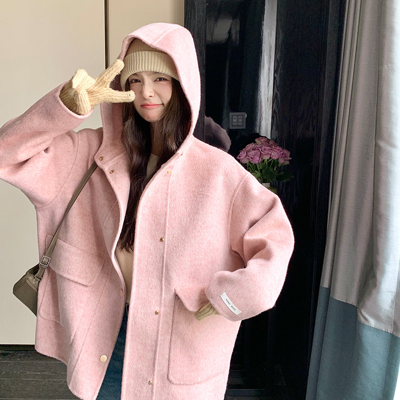 冬季新款 双面羊绒大衣女韩系宽松外套 A7101-P265-K378图片