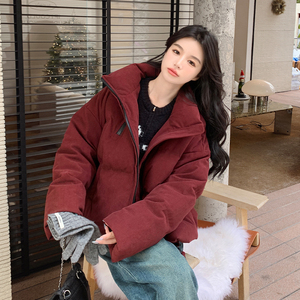 冬季新款 灯芯绒90白鸭绒羽绒服女面包服外套A7115P275K398图片