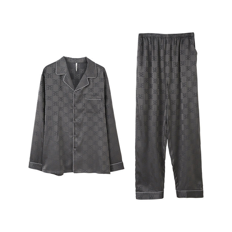 安之伴睡衣2026春夏男士冰丝薄款清凉丝绸时尚高贵优雅家居服套