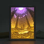 Undertale传说之下Chara周边Frisk纸雕灯Flowey装 饰床头灯光画