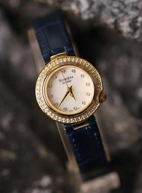 卡西欧女士手表SHEEN圆舞曲系列轻奢时尚白贝母表盘SHE-4565GBL-7