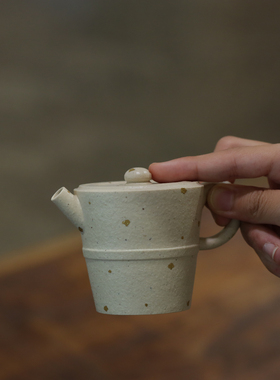 宜兴紫砂 指砂记 洒金云柱巨轮 白玉段 108cc小容量泡茶茶具