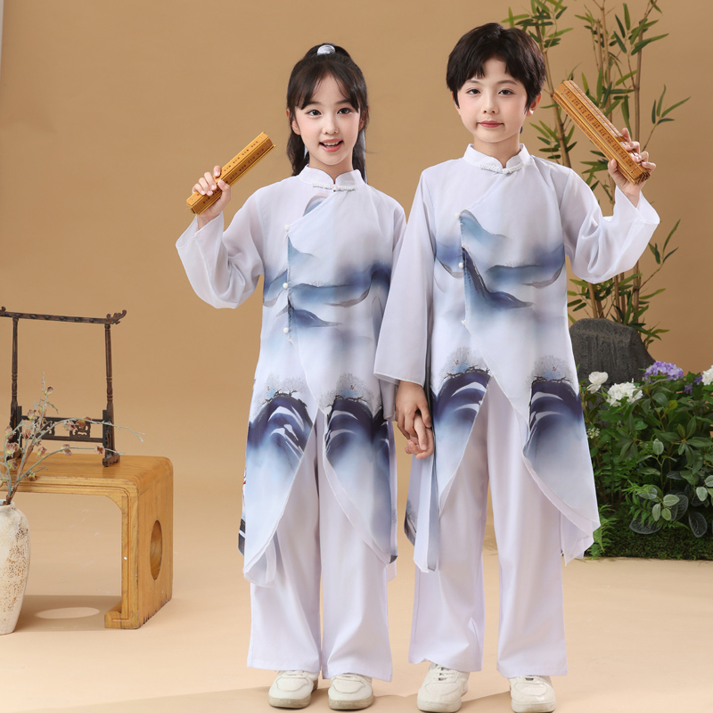 国庆儿童演出服弟子规汉服合唱学生运动会国学诗朗诵少年强表演服
