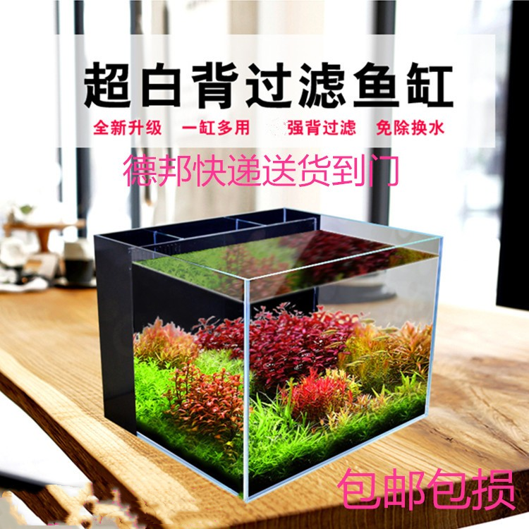 超白缸玻璃海水缸背滤中小型鱼缸水族箱热带鱼缸生态造景缸免换水