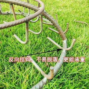 手工焊接承重力强腊肉架钢筋加粗款圆形铁架腊肉架子熏肉神器