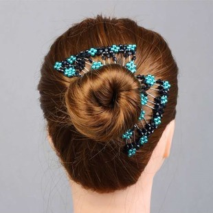 盘发器2020新款丸子头器百变发梳发夹珍珠水钻花苞头发饰盘头神器