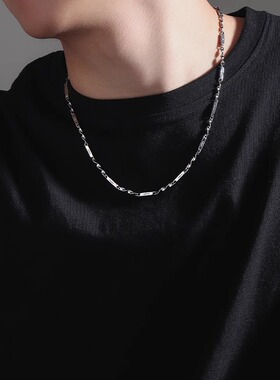 莫比乌斯项链男款潮牌百搭钛钢链子男士不掉色装饰嘻哈锁骨链高街