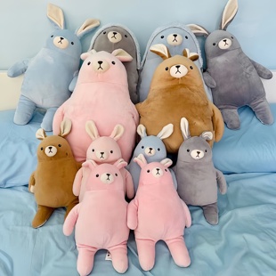 名创正版兔子毛绒玩偶安抚睡觉抱超软咻咻脚底粒跑步公仔呆呆熊仔
