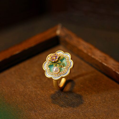 中古莫奈花园小众轻奢戒指