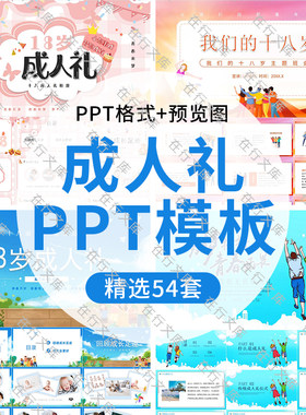 儿童十岁成长礼十八18岁成人礼仪式PPT模板青春生日电子相册ppt