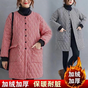 罩衣女新款冬季加绒加厚工作服