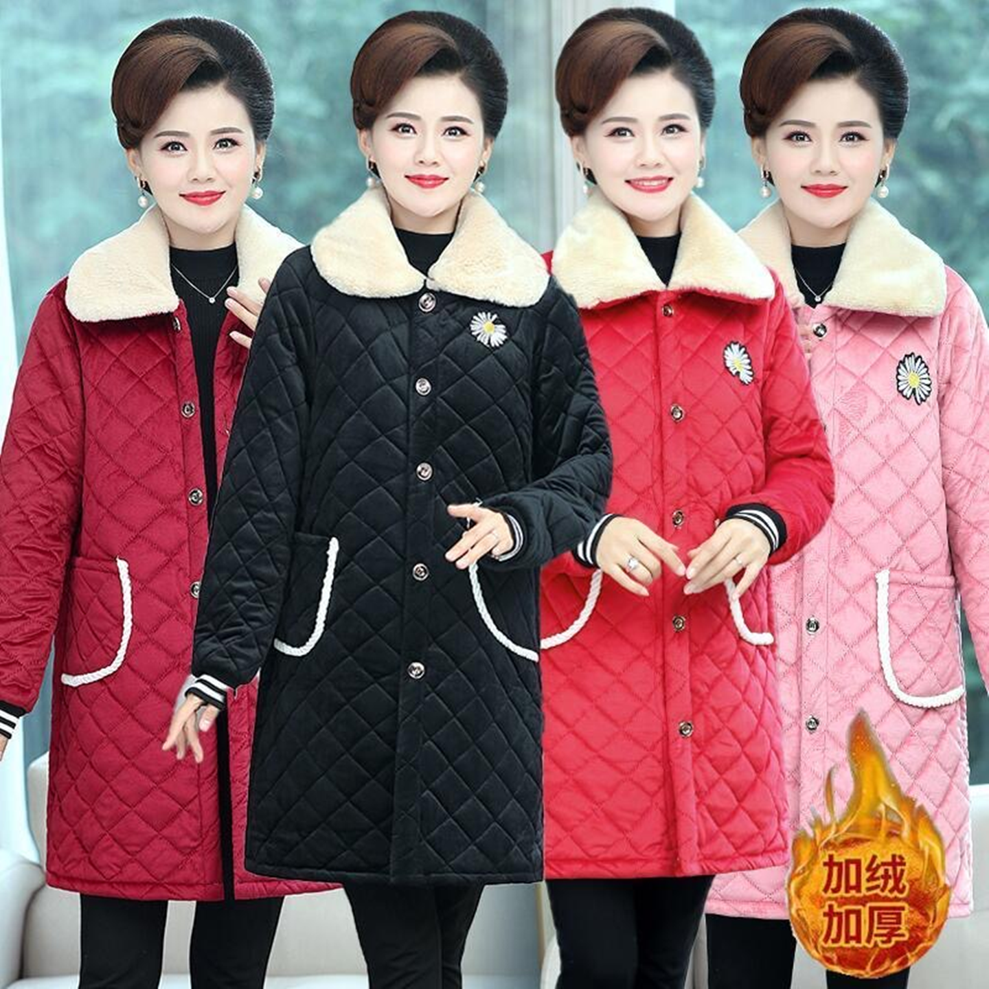 女士干活穿的外套罩衣上班专用年轻款新款冬装工作服时尚加绒大褂