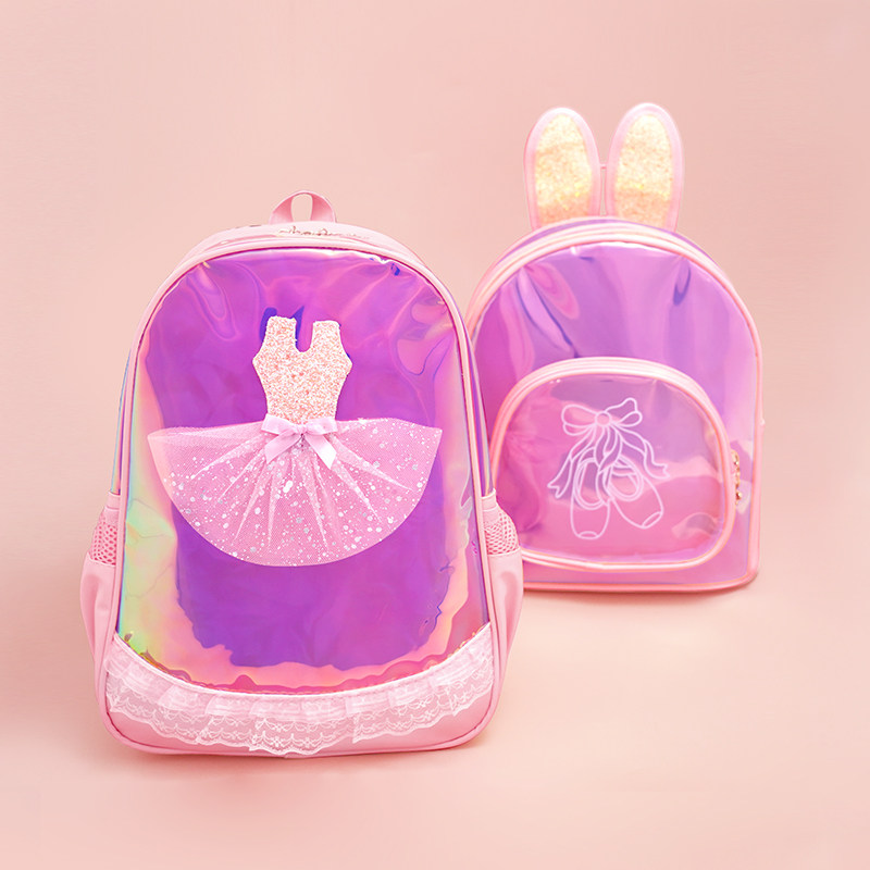 儿童舞蹈包女童双肩包演出服装练功背包公主粉色书包可爱跳舞包
