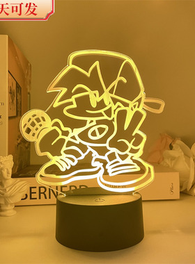 现货Friday Night Funkin周五夜放克BF游戏手办模型周边usb小夜灯