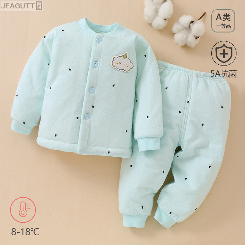 婴儿衣服春秋款纯棉保暖无骨