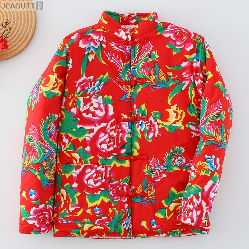 东北大花布丝绵棉衣加厚保暖