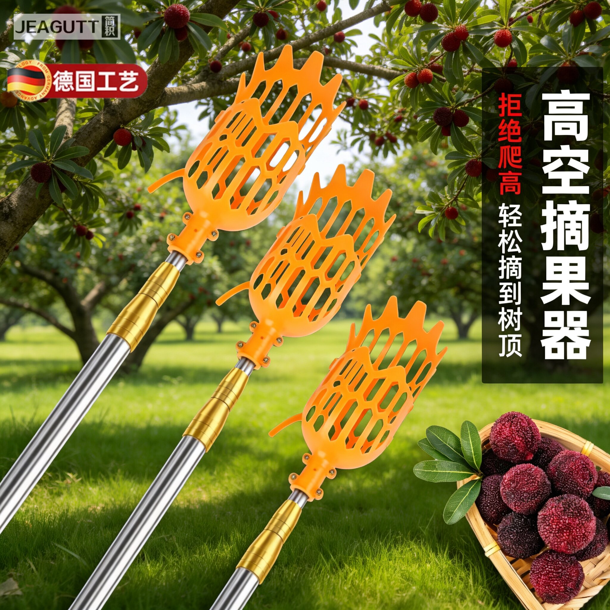 德国伸缩高空摘果器多果适用