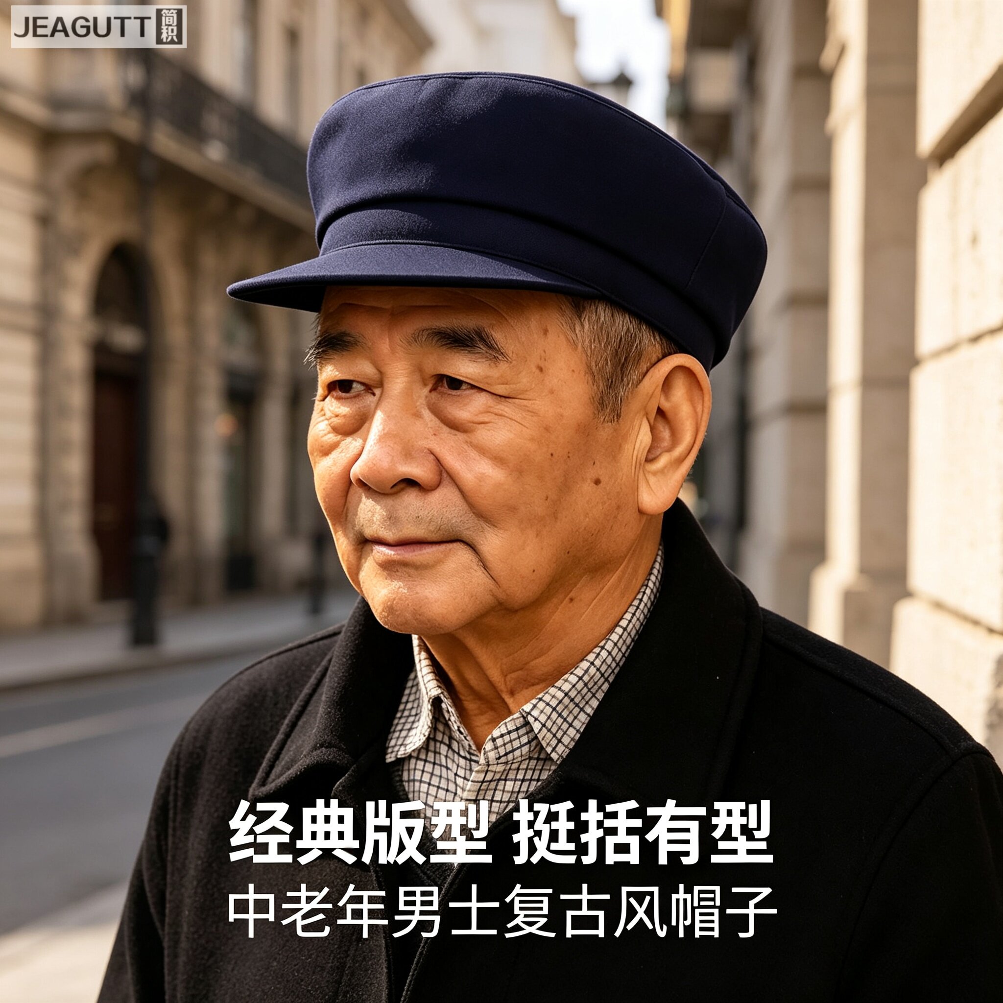 高档春秋老年男解放前进鸭舌帽