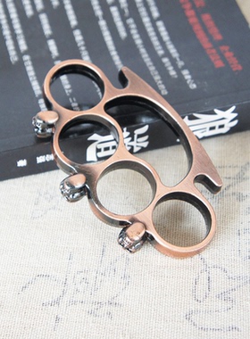 创意金属小鬼骷髅头手扣拳虎指拳套铁四指虎防卫武术搏击戒指出口