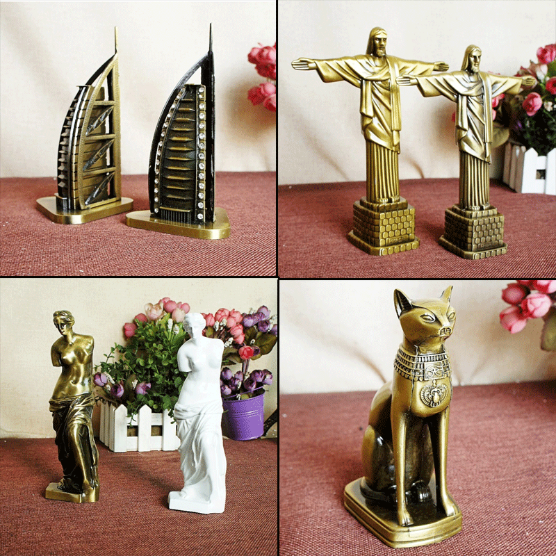 世界名胜迪拜帆船酒店模型维纳斯巴西神像埃及猫装饰摆件家居饰品