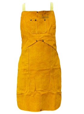 威特仕金黄色皮护胸电焊围裙CE认证 EN 470-1牛皮耐高温焊接围裙