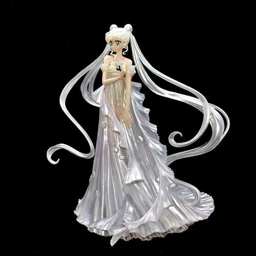 婚纱美少女战士银发水冰月野兔手办模型二次元蛋糕装饰实心珠光