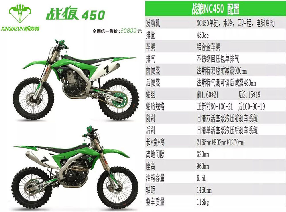 新贵尊战狼水冷风冷nc450山地高赛宗宏250gy-3电喷国四越野摩托车