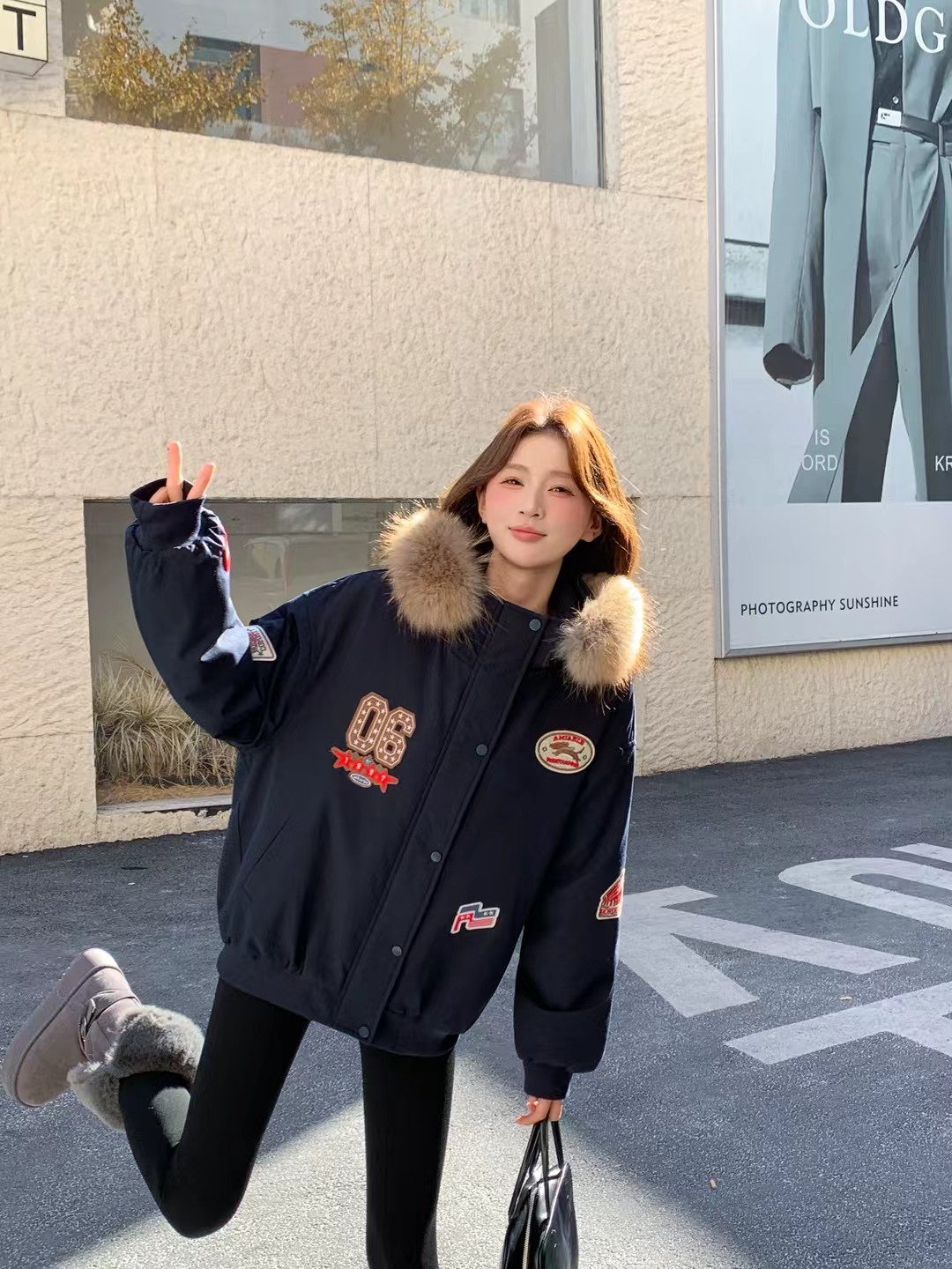 毛领皮毛一体派克服女冬2025新款