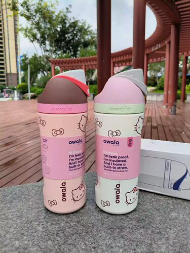 owala联名款304不锈钢保温杯 kt猫480ml水杯16oz 少女kt  女生