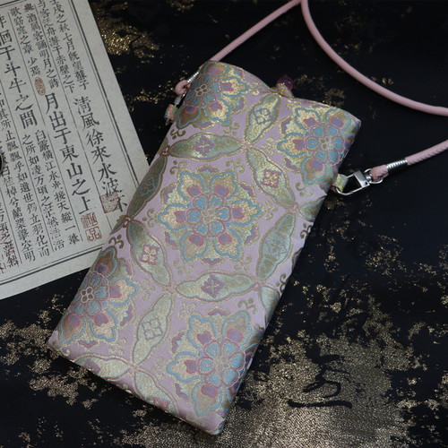 手工自制国风宋锦手机袋